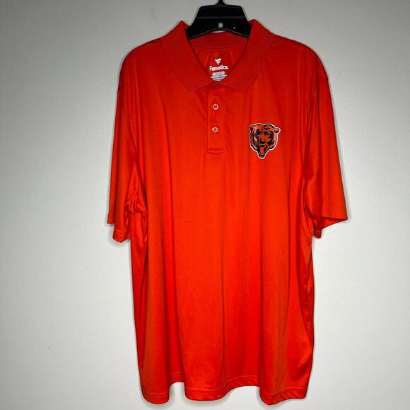 Fanatics Chicago Bears Men's Orange Polo 2XL Football Big and Tall Tailgate NFL - Picture 1 of 7